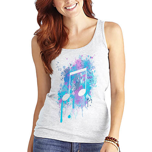 Women's Musical Note Printed Graphic Tank Top