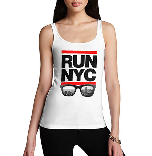 Womens Run NYC Glasses Hip Hop Tank Top