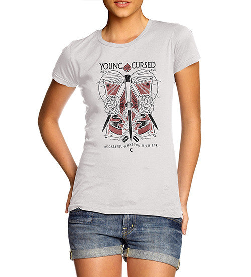 Womens Gothic Young and Cursed T-Shirt