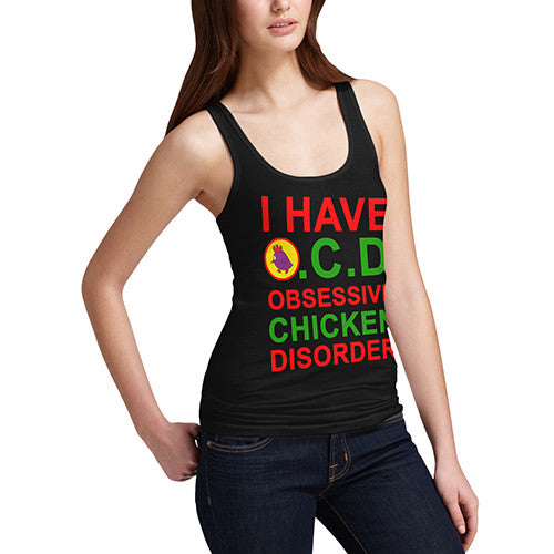 Women's OCD Chicken Disorder Joke Tank Top