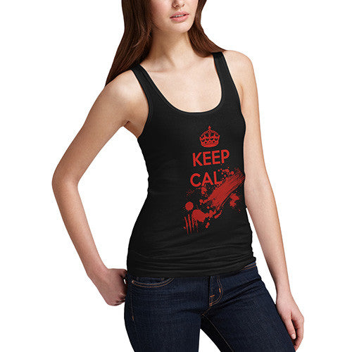 Womens Keep Clam Blood Stains Tank Top