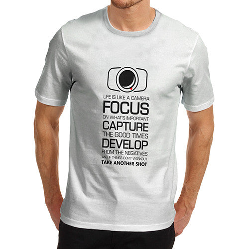 Mens Camera Life Focus Capture Develop T-Shirt