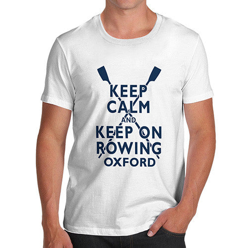 Mens Keep Calm Keep Rowing Oxford T-Shirt