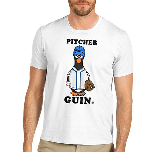 Men's Baseball Pitcher Guin Penguin T-Shirt