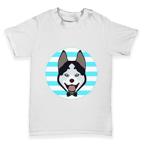 Cute Husky With Bow Tie Baby Toddler T-Shirt