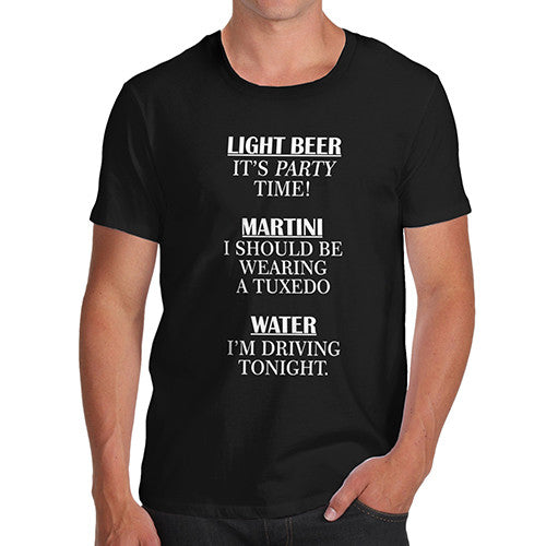Men's Beer Martini Water T-Shirt