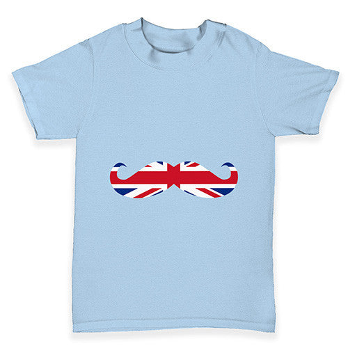 Union Jack Moustache Baby Toddler T-Shirt
