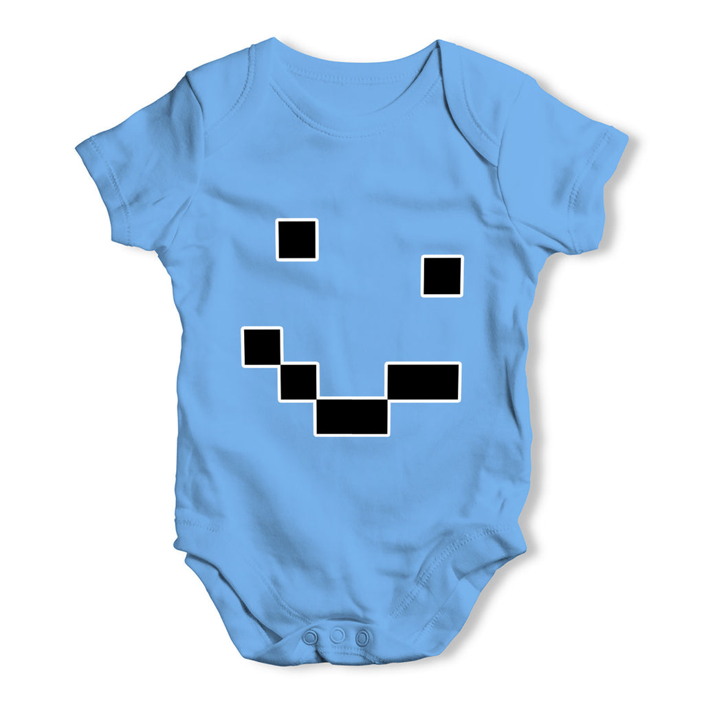 Pixel Smiley Face Baby Grow Bodysuit