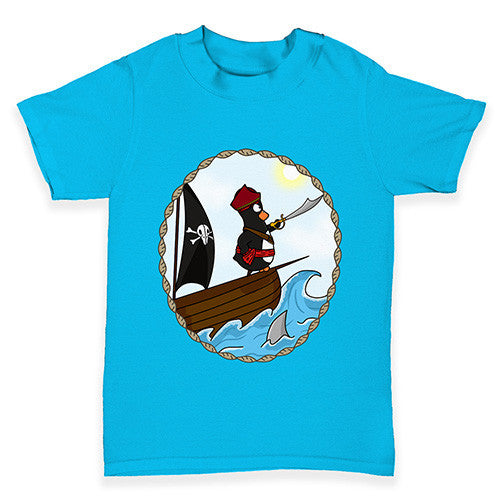 Pirate Guin The Penguin On Ship Baby Toddler T-Shirt