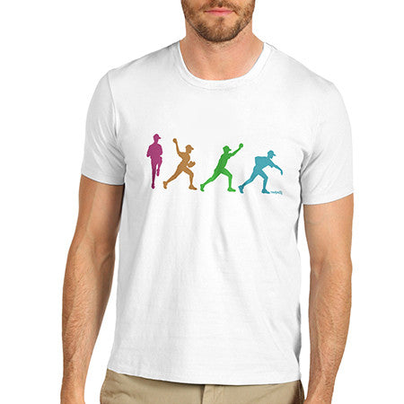 Mens Pitcher Throwing Baseball Silhouette T-Shirt