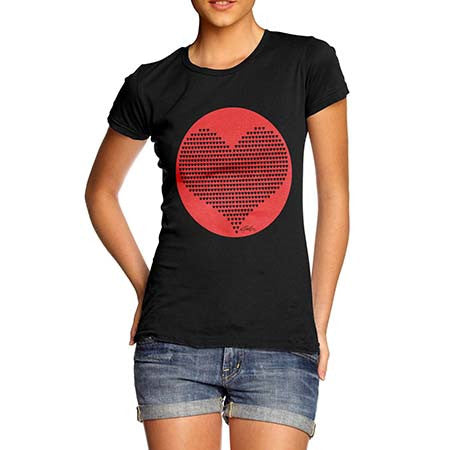 Women's Valentines Love Heart Pattern T-Shirt