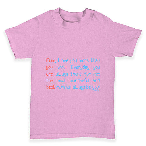Best Mum Poem Baby Toddler T-Shirt