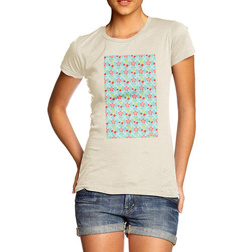 Women's Cherry Blossom Pattern T-Shirt