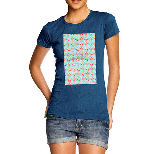 Women's Cherry Blossom Pattern T-Shirt