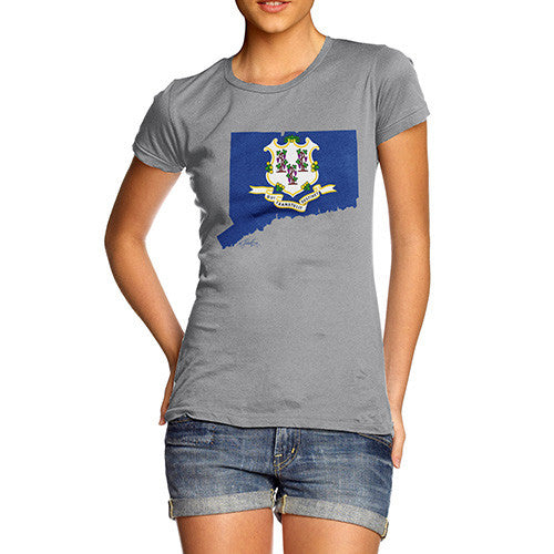 Women's USA States and Flags Connecticut  T-Shirt
