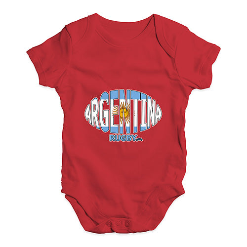 Funny Baby Onesies Argentina Rugby Ball Flag Baby Unisex Baby Grow Bodysuit 3-6 Months Red