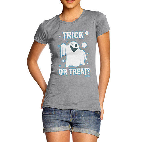 Women's Trick or Treat Spooky Ghost T-Shirt
