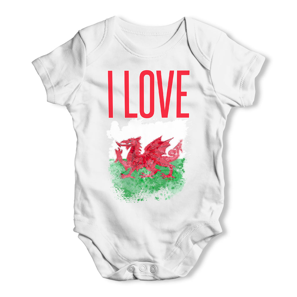 I Love Wales Baby Grow Bodysuit