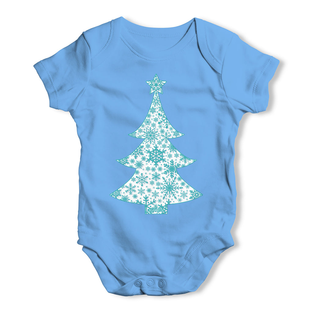 Snowflake Christmas Tree Baby Grow Bodysuit