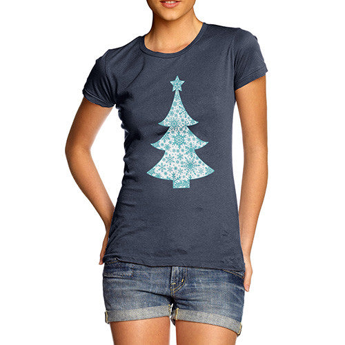 Women's Snowflake Christmas Tree T-Shirt
