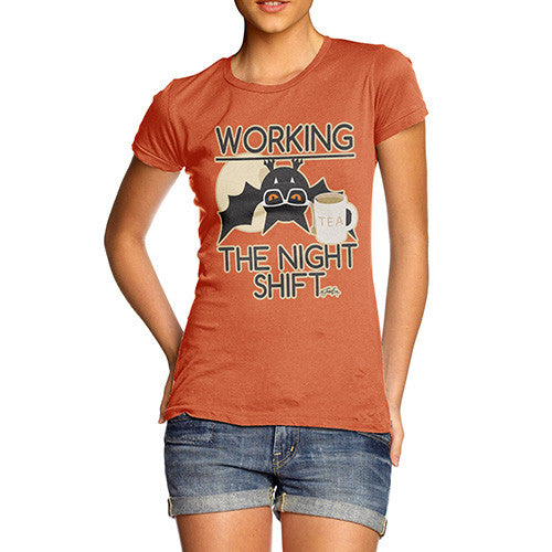 Women's Funny Bat Working The Night Shift T-Shirt