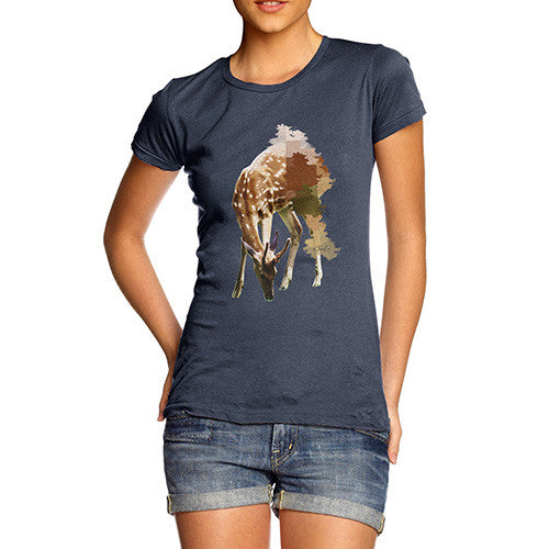 Women's Watercolour Pixel Deer T-Shirt