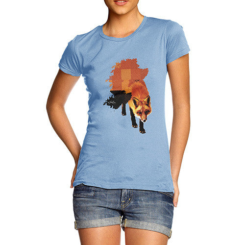 Women's Watercolour Pixel Fox T-Shirt