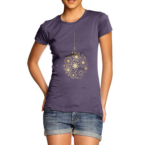 Women's Golden Snowflake Bauble T-Shirt