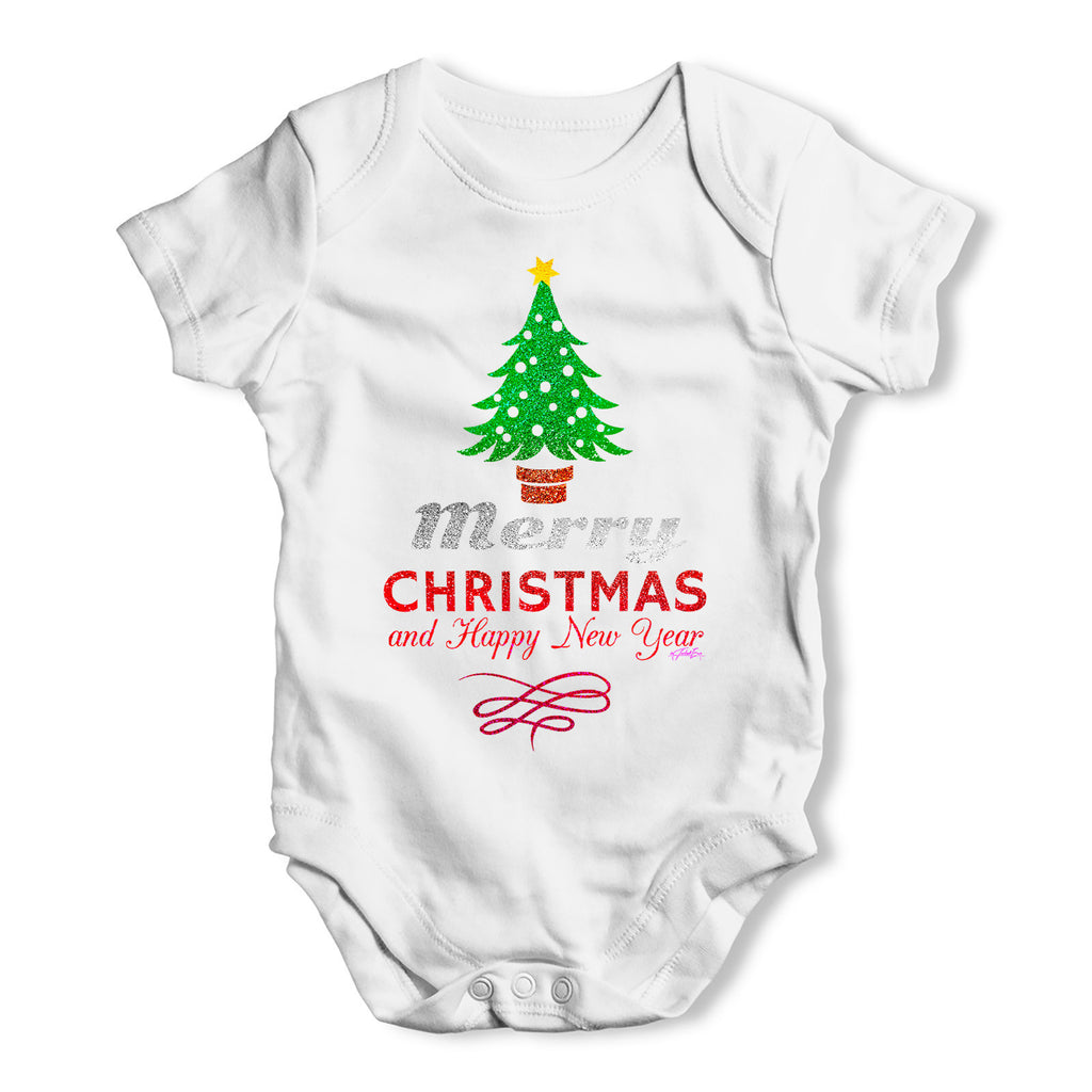 Merry Christmas & A Happy New Year Baby Grow Bodysuit
