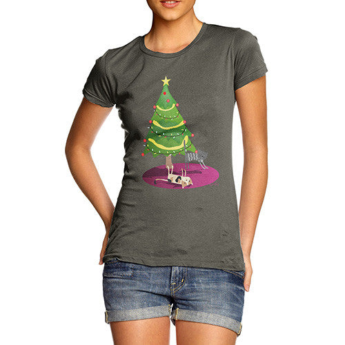 Women's Cats Under The Christmas Tree T-Shirt