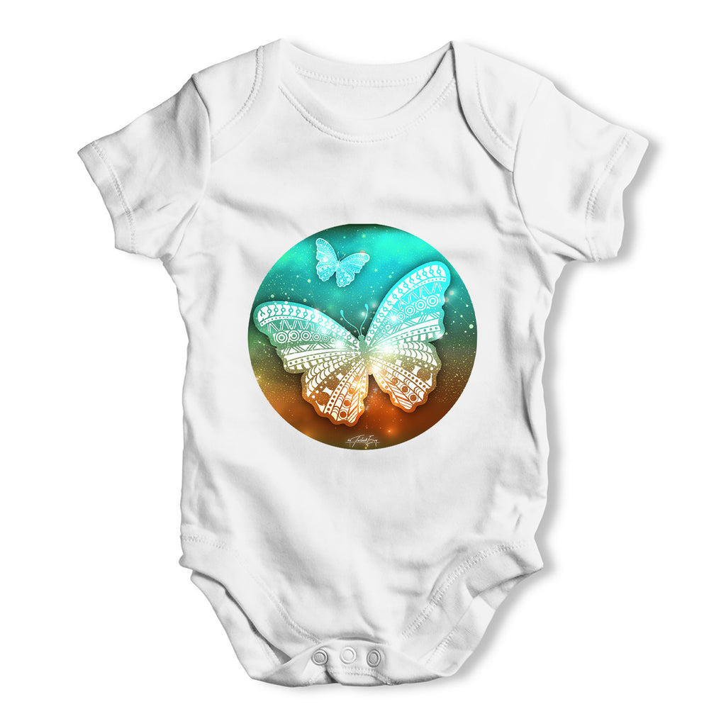 Butterflies In Space Baby Grow Bodysuit
