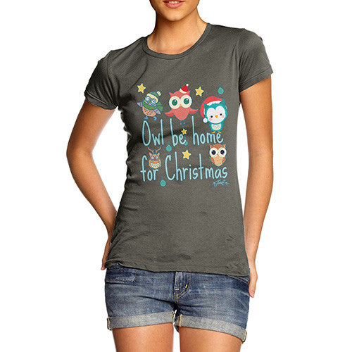 Women's Owl Be Home For Christmas T-Shirt