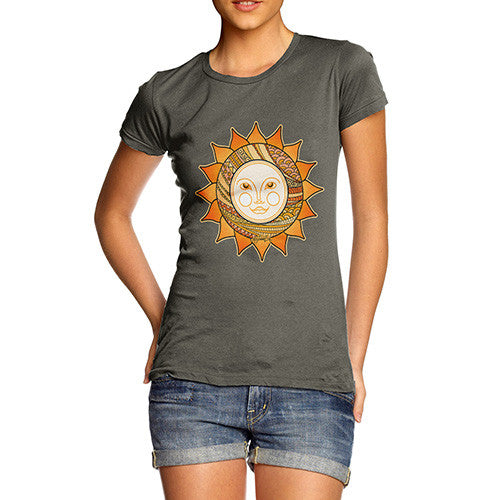Women's Decorative Smiling Sun T-Shirt
