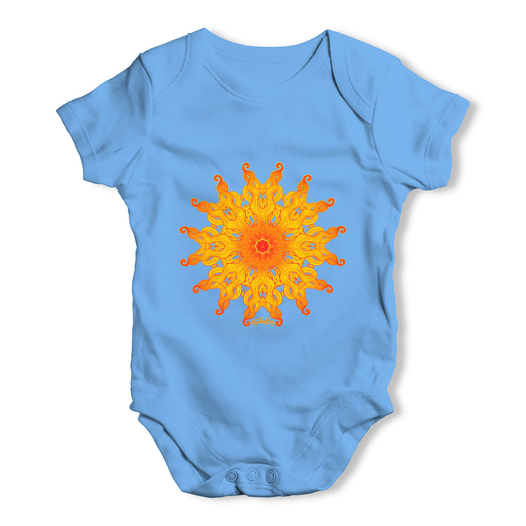 Decorative Patterned Sun Baby Grow Bodysuit