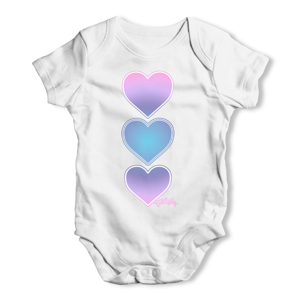 Purple Tie Dye Hearts Baby Grow Bodysuit