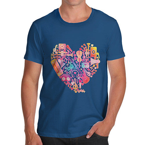 Men's Love Heart Musical Instruments T-Shirt