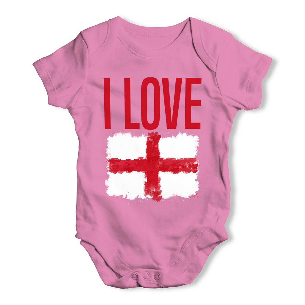 I Love England Baby Grow Bodysuit