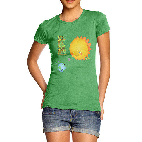 Hide and Seek Solar Eclipse Sun Moon Earth Women's T-Shirt 