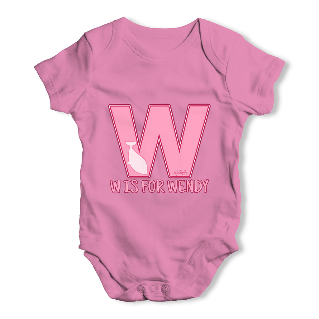 Personalised Letter W Baby Grow Bodysuit