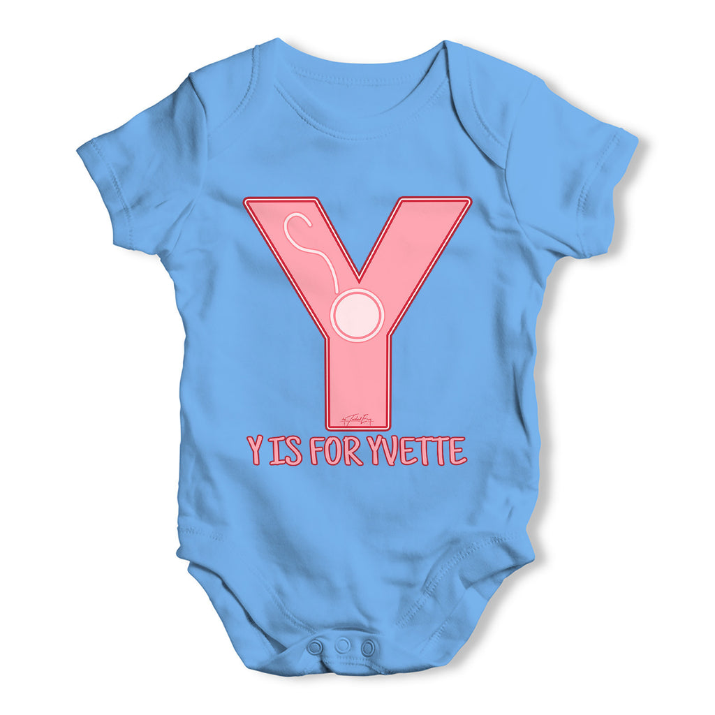 Personalised Letter Y Baby Grow Bodysuit