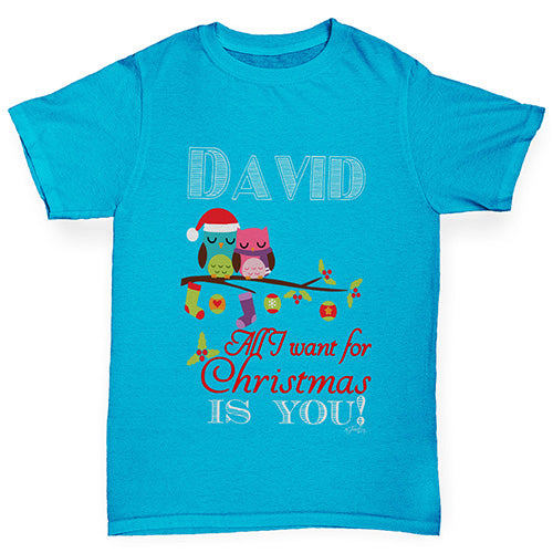 All I Want For Christmas Is You Personalised Boy's T-Shirt