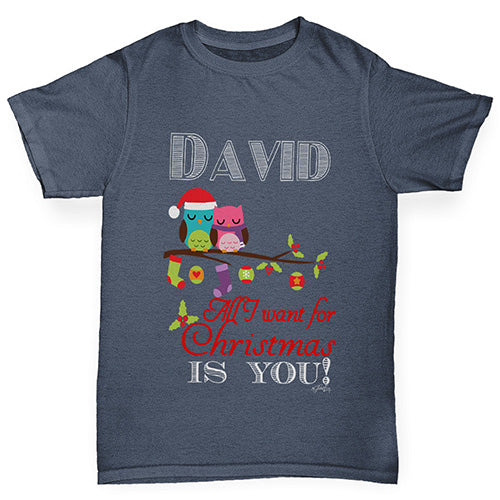 All I Want For Christmas Is You Personalised Boy's T-Shirt