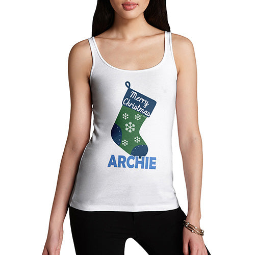 Merry Christmas Stocking Personalised Women's Tank Top