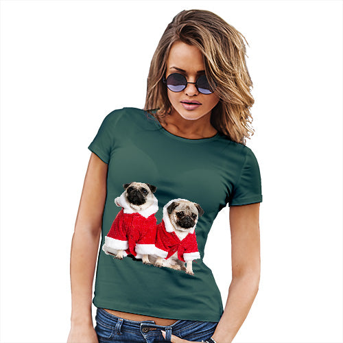 Christmas Pugs Santa Women's T-Shirt 