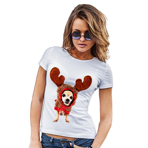 Christmas Reindeer Chihuahua Women's T-Shirt 