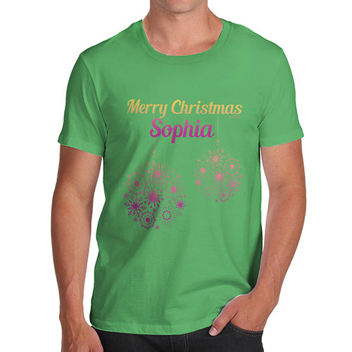 Merry Christmas Baubles Personalised Men's T-Shirt