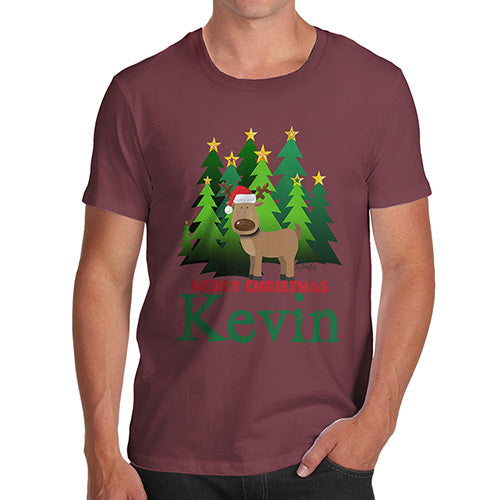 Personalised Christmas Trees Reindeer Men's T-Shirt