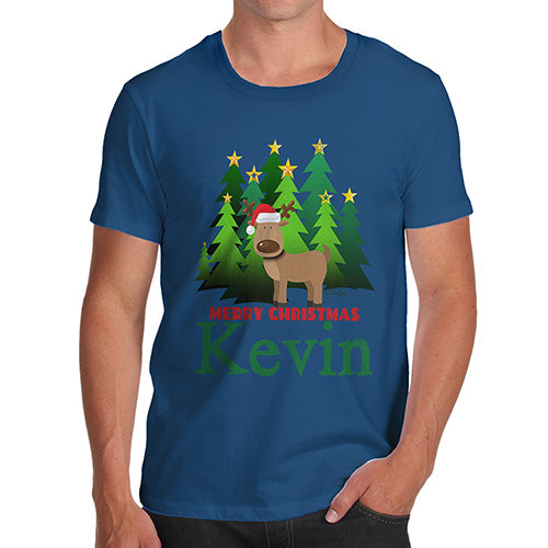 Personalised Christmas Trees Reindeer Men's T-Shirt