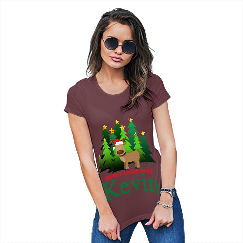 Personalised Christmas Trees Reindeer Women's T-Shirt 