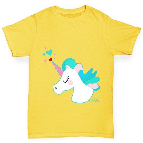 Unicorn Horn Hearts Girl's T-Shirt 